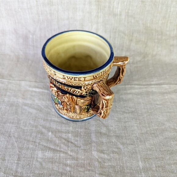 Vintage 1960s Two Handled Kissing Stein Mug Novelty - Picture 4 of 7